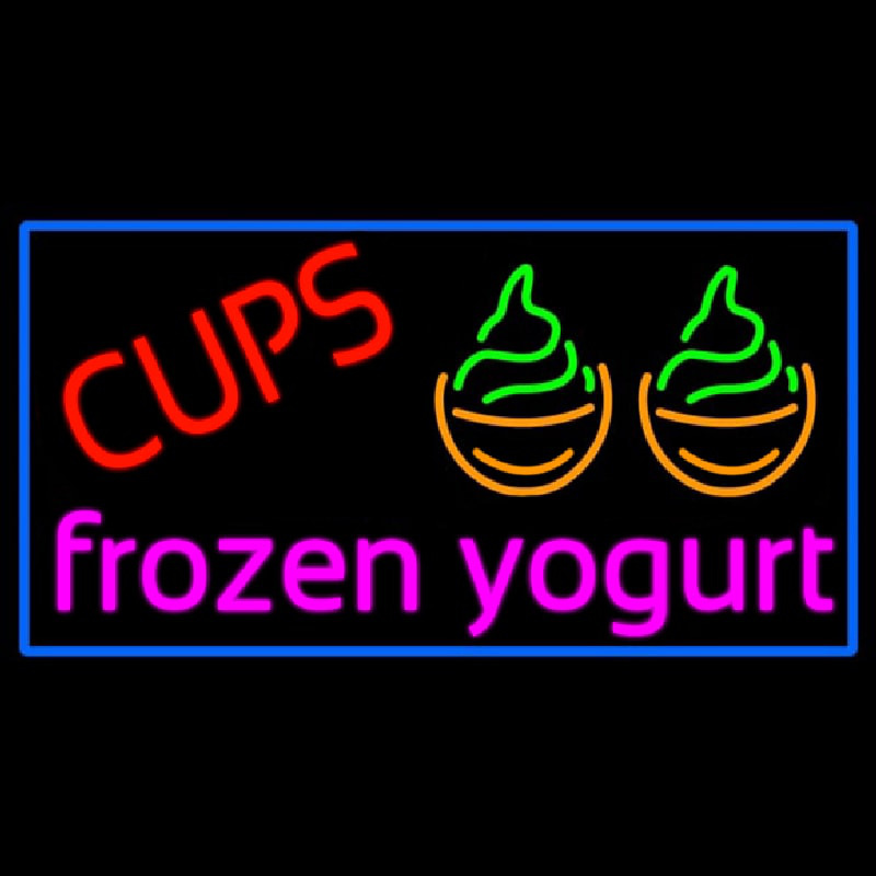 Cups Frozen Yogurt Enseigne Néon