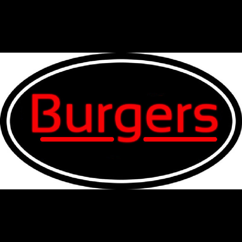 Cursive Burgers Oval Enseigne Néon