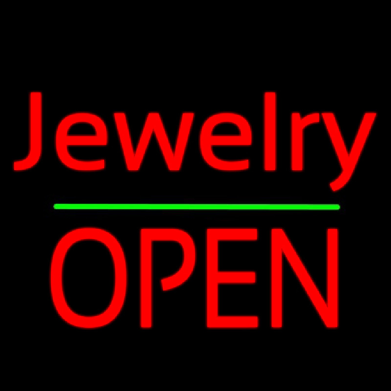 Cursive Jewelry Green Line Open Enseigne Néon