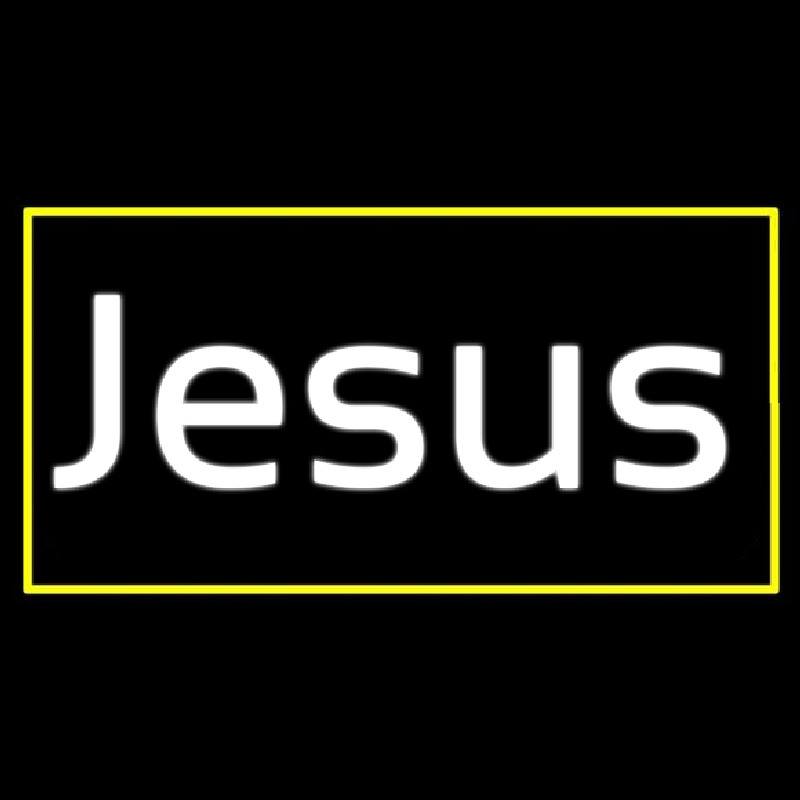Cursive White Jesus Enseigne Néon