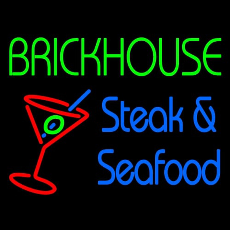 Custom Brickhouse Steak And Seafood Enseigne Néon