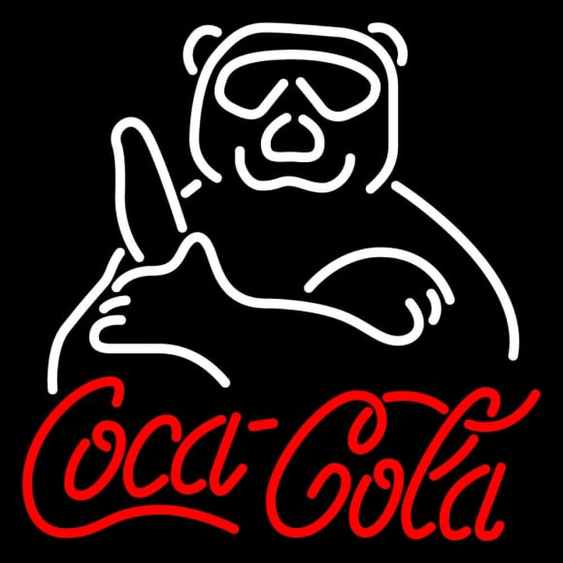 Custom Coca Cola Sign With Panda Enseigne Néon