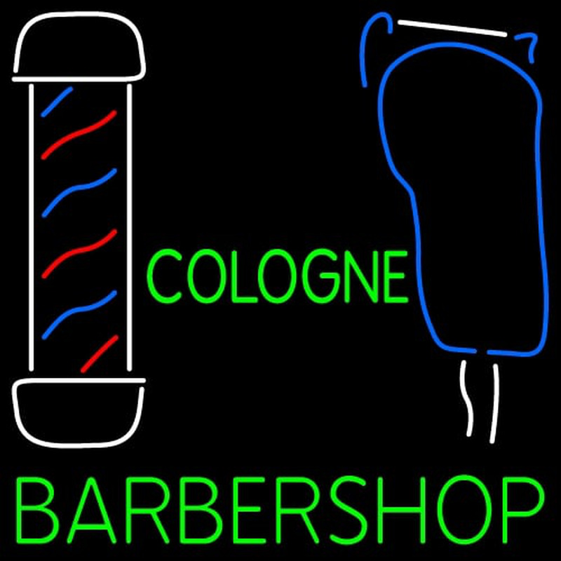 Custom Cologne Barbershop Enseigne Néon