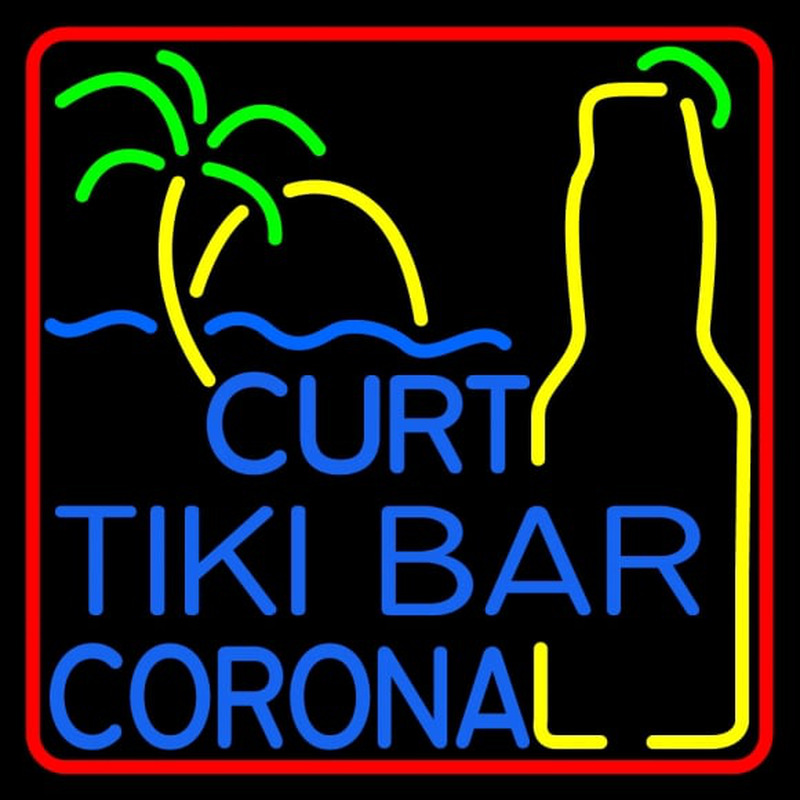 Custom Curt Tiki Bar Corona Logo Enseigne Néon