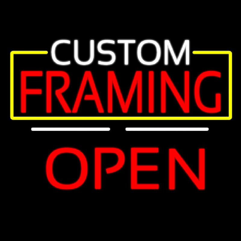 Custom Framing Open White Line Enseigne Néon