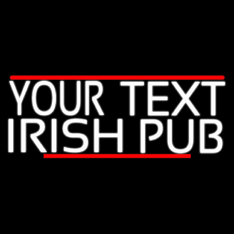 Custom Irish Pub With Red Line Enseigne Néon