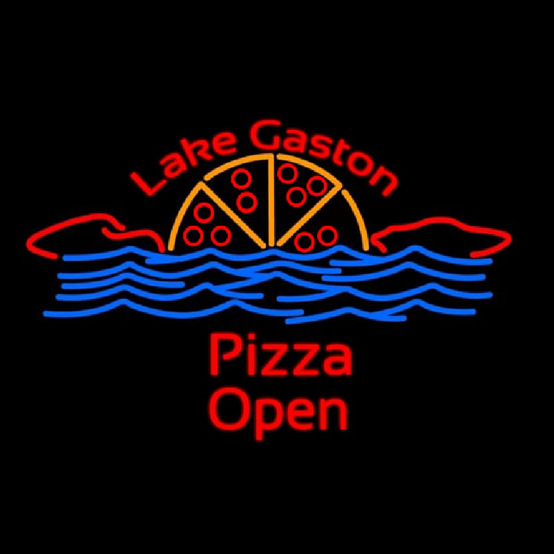 Custom Lake Gaston Pizza Open Enseigne Néon