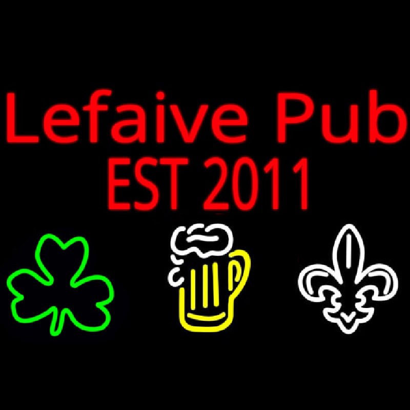 Custom Lefaive Pub Est 2011 Enseigne Néon