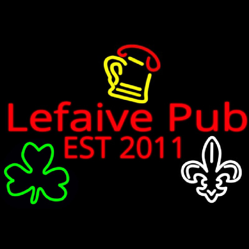 Custom Lefaive Pub Est 2011 Enseigne Néon