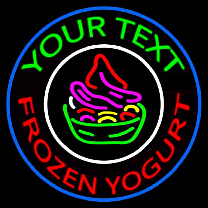 Custom Made Frozen Yogurt Enseigne Néon