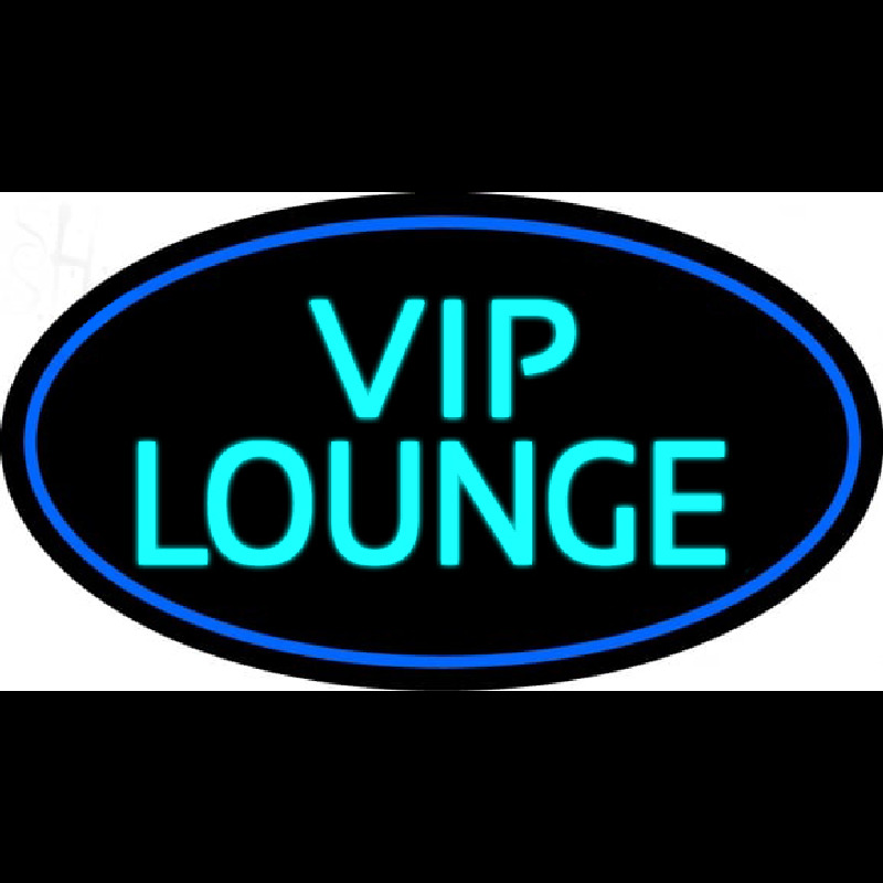 Custom Turquoise Vip Lounge Oval With Blue Border Enseigne Néon