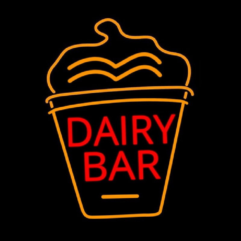 Dairy Bar With Logo Enseigne Néon