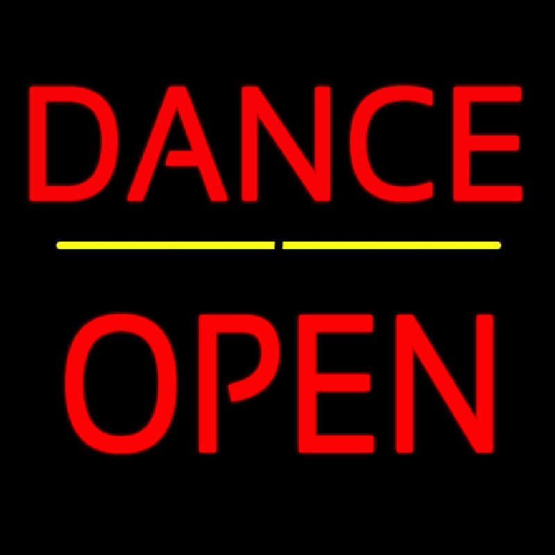 Dance Block Open Yellow Line Enseigne Néon