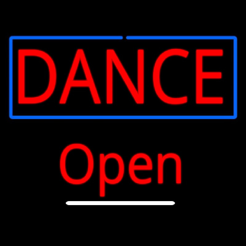 Dance Open White Line Enseigne Néon