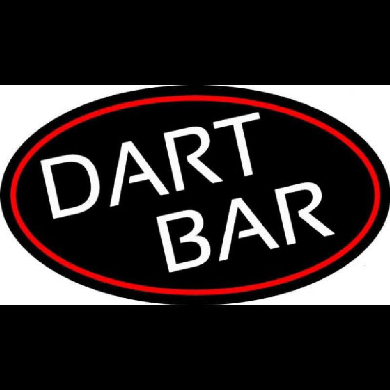 Dart Bar With Oval With Red Border Enseigne Néon