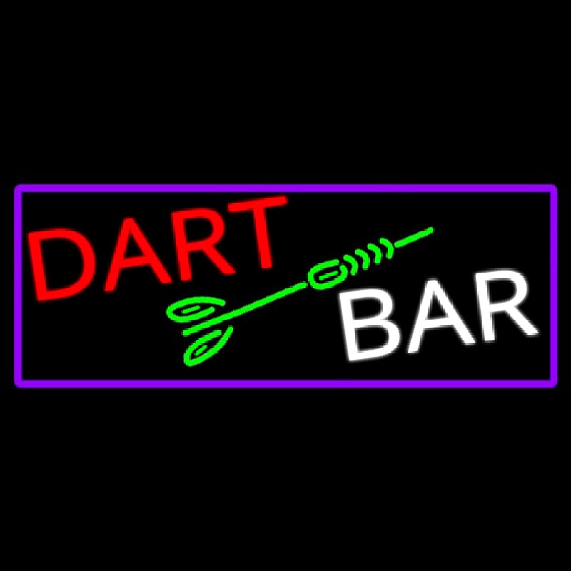 Dart Bar With Purple Border Enseigne Néon