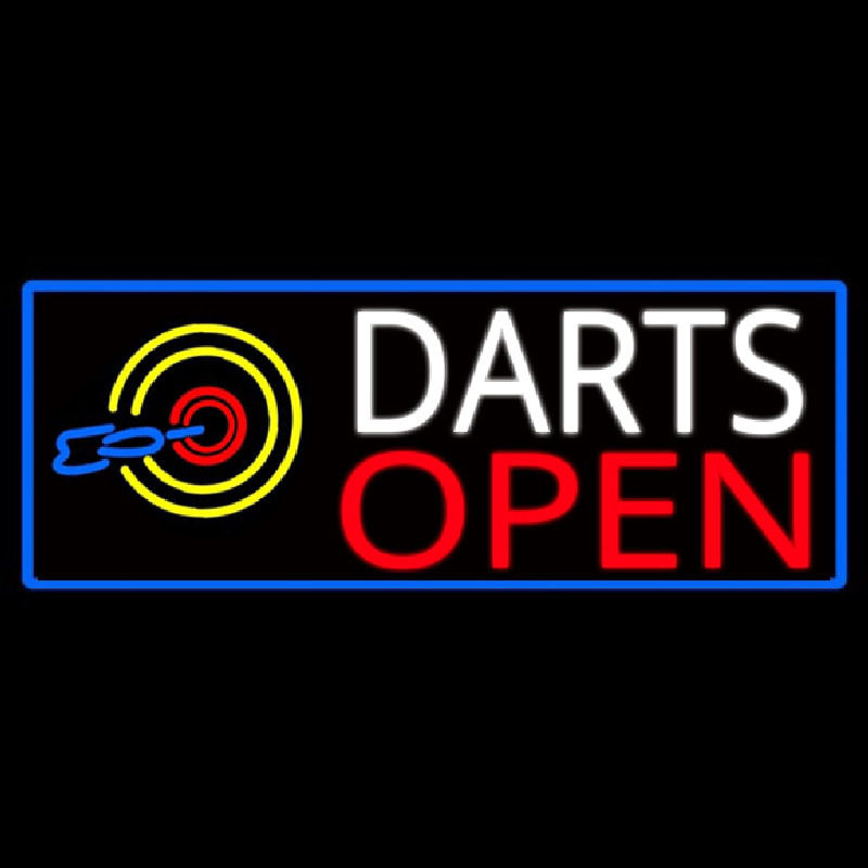 Dart Board Open With Blue Border Enseigne Néon