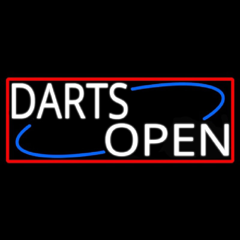 Darts Open With Red Border Enseigne Néon