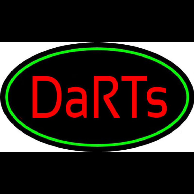 Darts Oval With Green Border Enseigne Néon