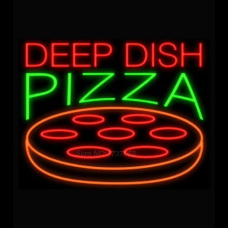 Deep Dish Pizza Enseigne Néon