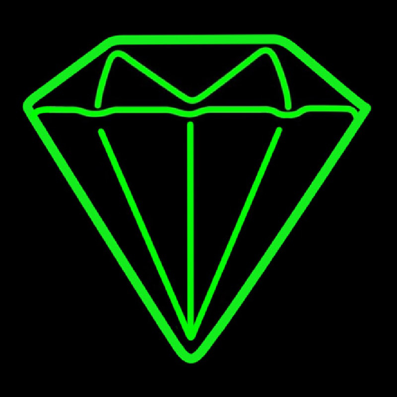 Diamond Green Logo Enseigne Néon