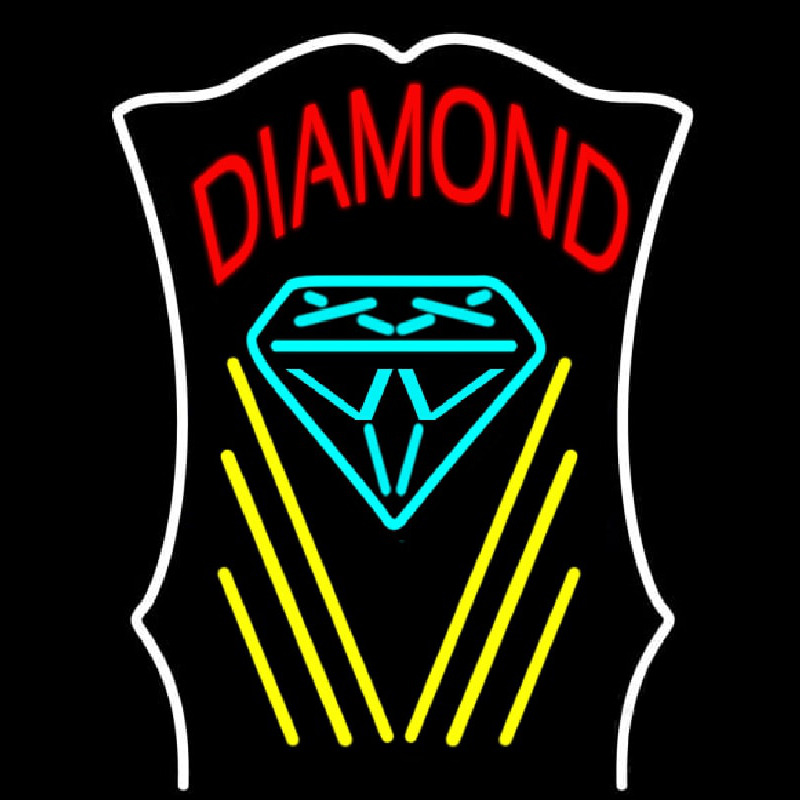Diamond With White Border Enseigne Néon