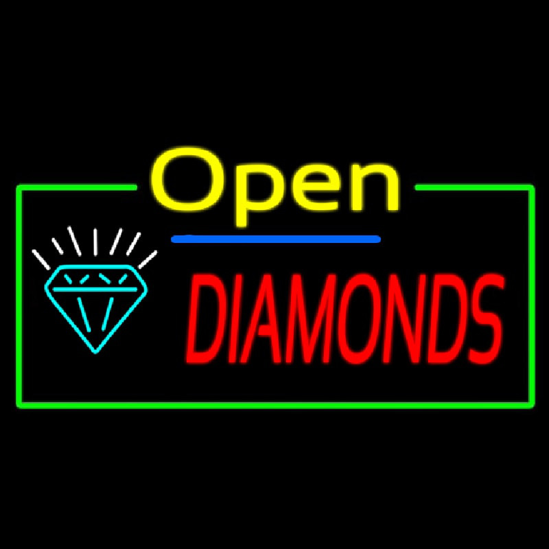 Diamonds Open Enseigne Néon