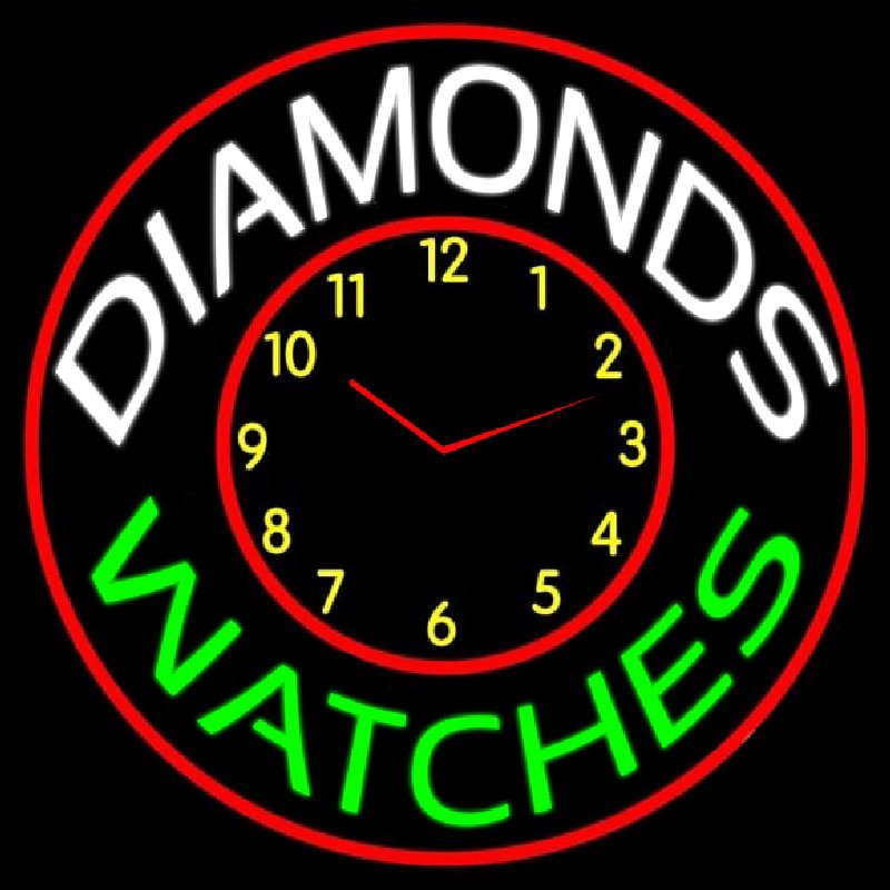 Diamonds Watches Block Enseigne Néon
