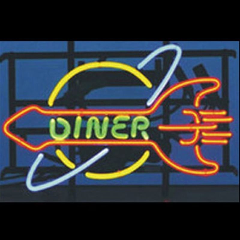 Dinner Restaurant Neon Entrée Enseigne