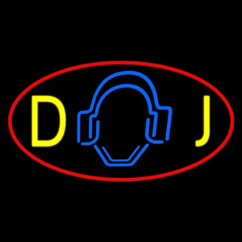 Dj Logo 5 Enseigne Néon