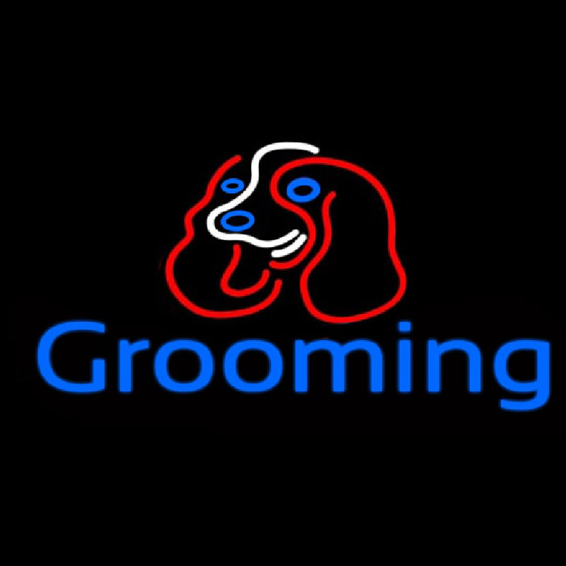 Dog Blue Grooming Enseigne Néon