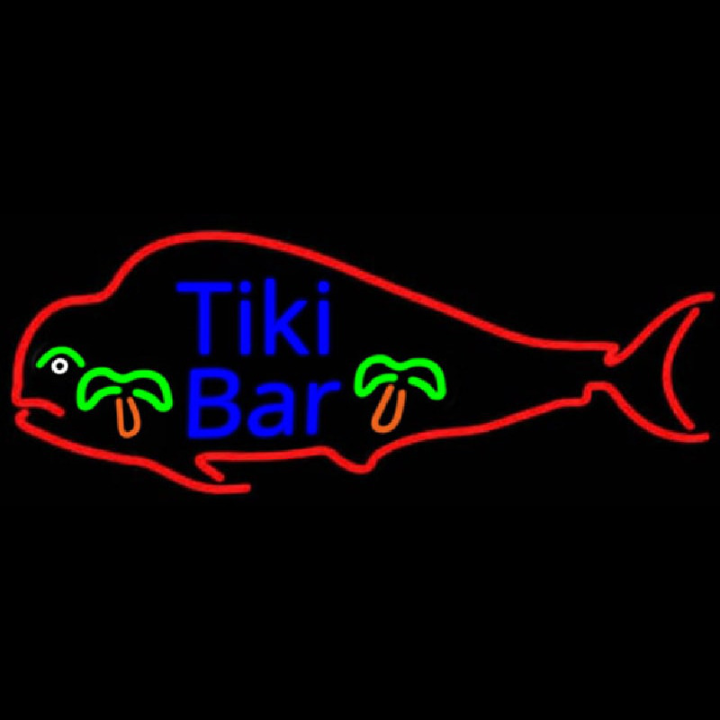 Dolphin Tiki Bar Real Neon Glass Tube Enseigne Néon