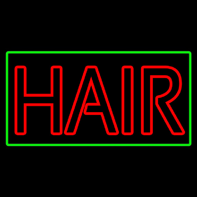 Double Stroke Hair With Green Border Enseigne Néon