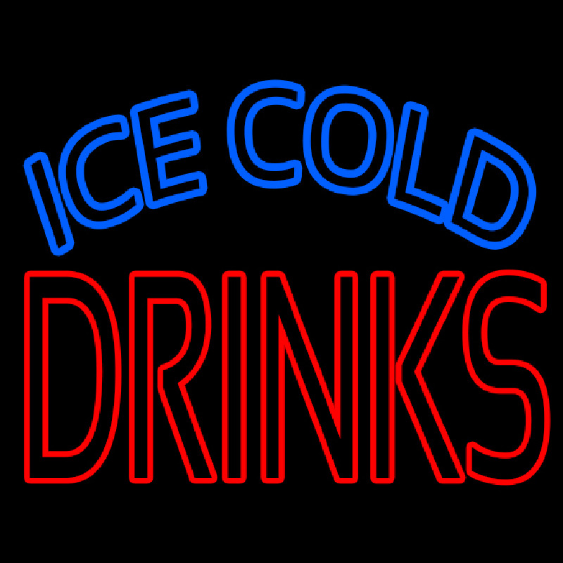 Double Stroke Ice Cold Drinks Enseigne Néon