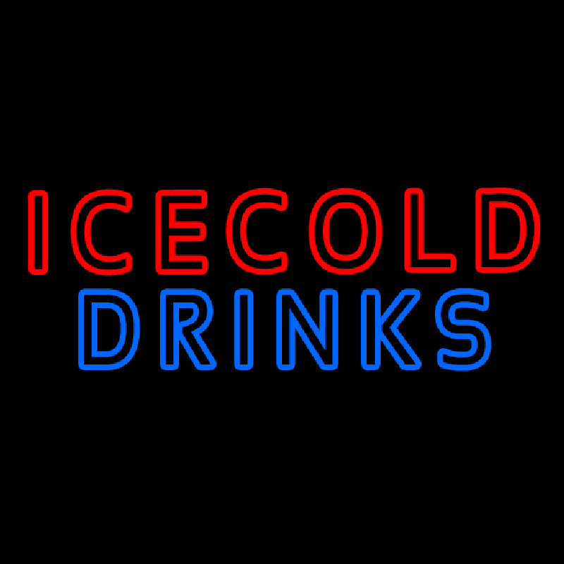 Double Stroke Ice Cold Drinks Enseigne Néon