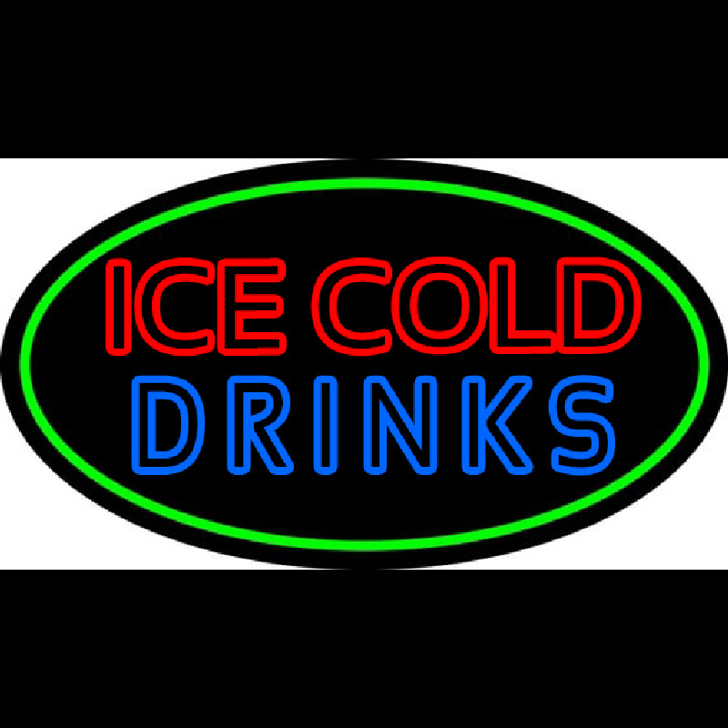 Double Stroke Ice Cold Drinks Enseigne Néon