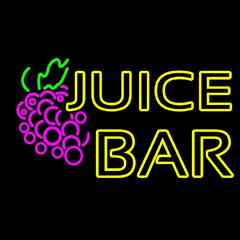 Double Stroke Juice Bar With Grapes Enseigne Néon