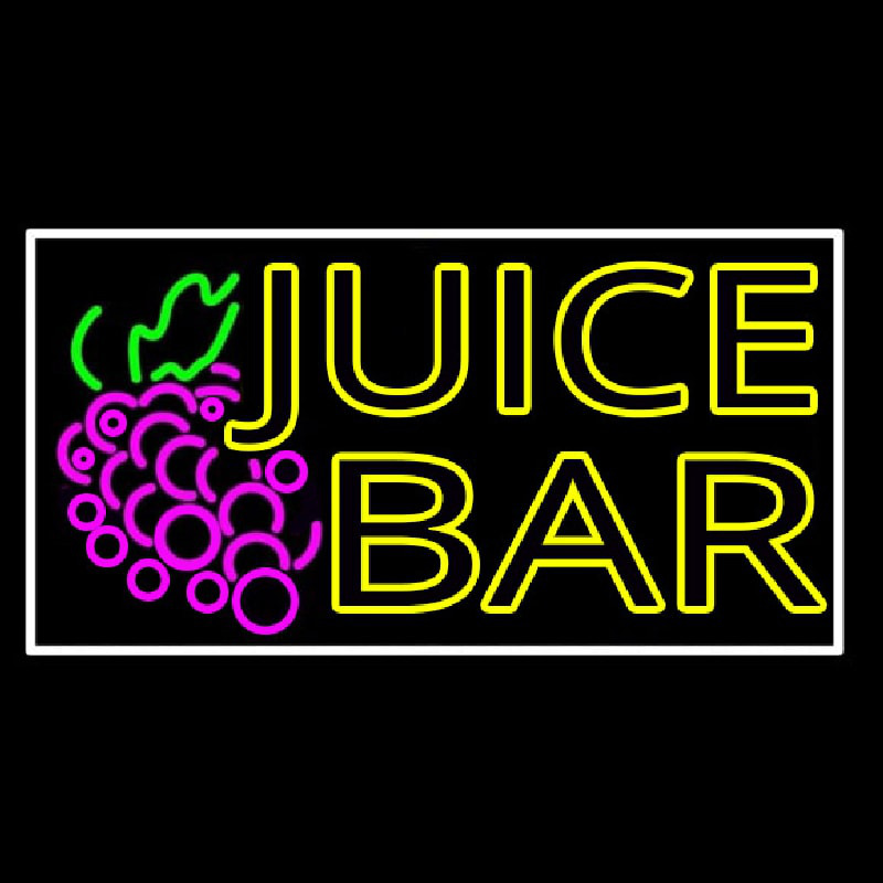 Double Stroke Juice Bar With Grapes Enseigne Néon