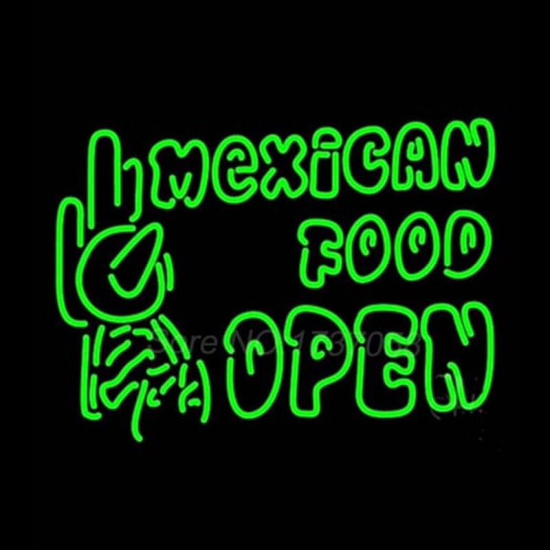 Double Stroke Mexican Food Open Enseigne Néon