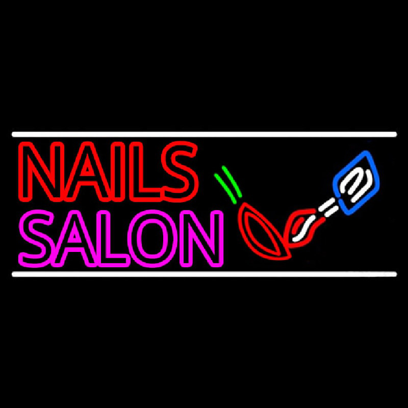 Double Stroke Nail Salon Logo Enseigne Néon