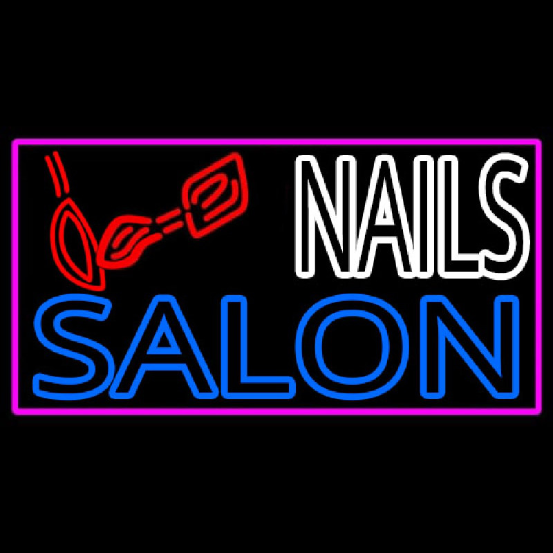 Double Stroke Nail Salon Logo Enseigne Néon
