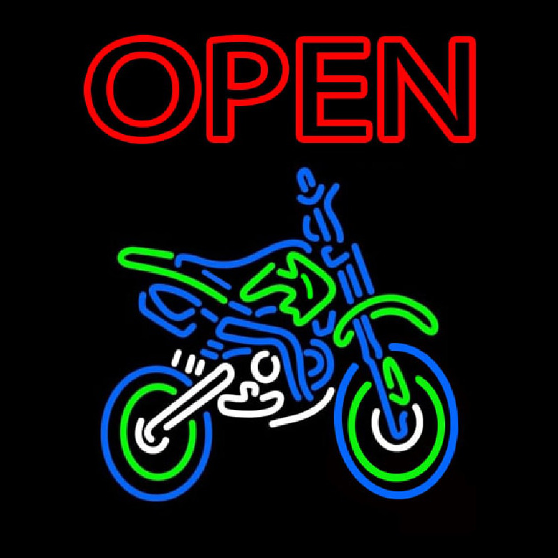 Double Stroke Red Open Bike Logo Enseigne Néon