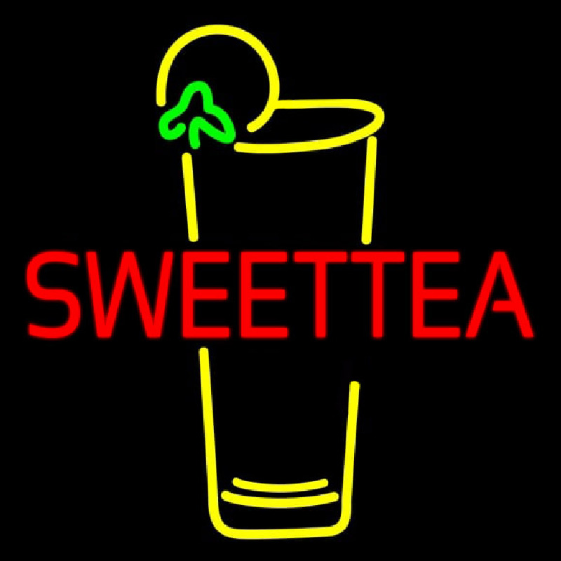 Double Stroke Sweet Tea With Glass Enseigne Néon