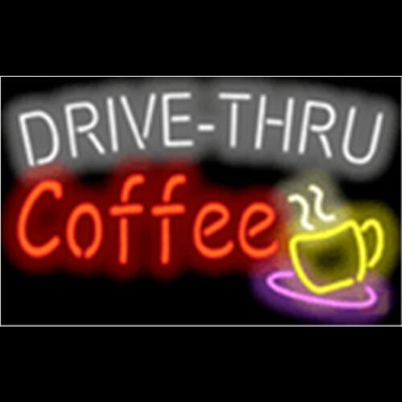 Drive Thru Coffee Cafe Enseigne Néon
