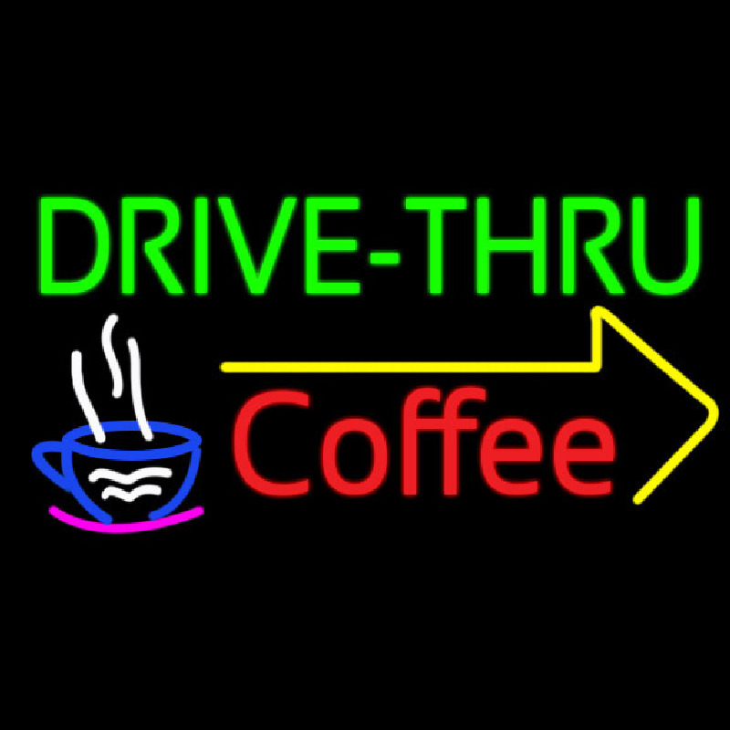 Drive Thru Coffee Enseigne Néon