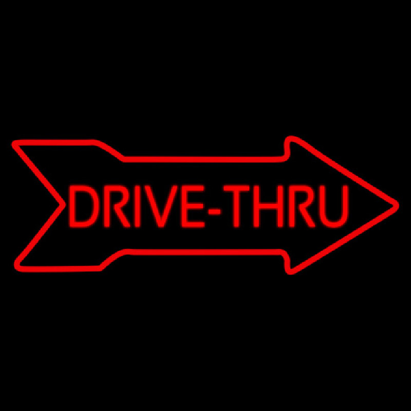 Drive Thru With Arrow Enseigne Néon