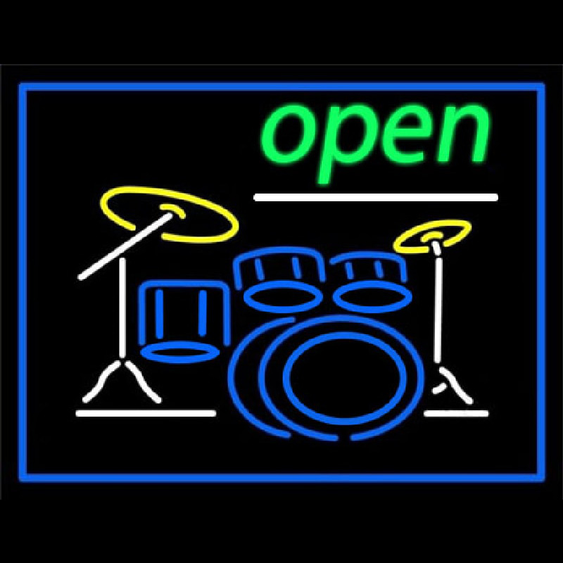 Drum Open Enseigne Néon