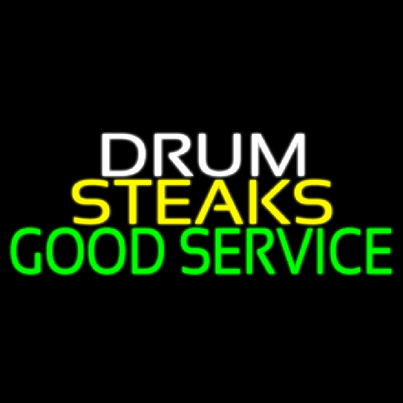 Drum Steaks Good Service Block 1 Enseigne Néon
