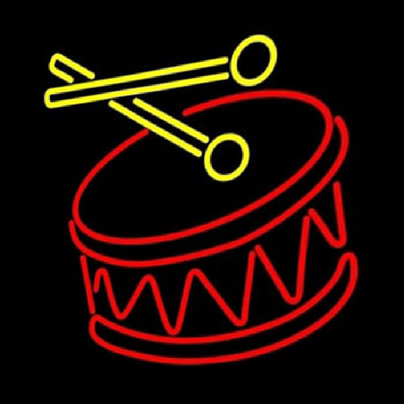 Drum Stick Logo Enseigne Néon