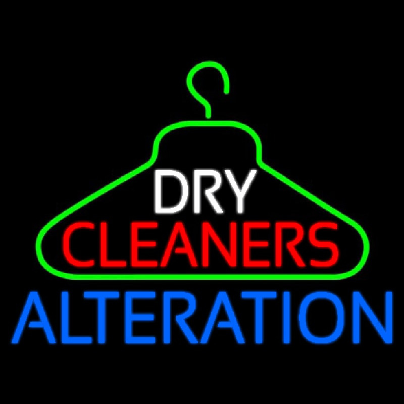 Dry Cleaners Hanger Logo Alteration Enseigne Néon